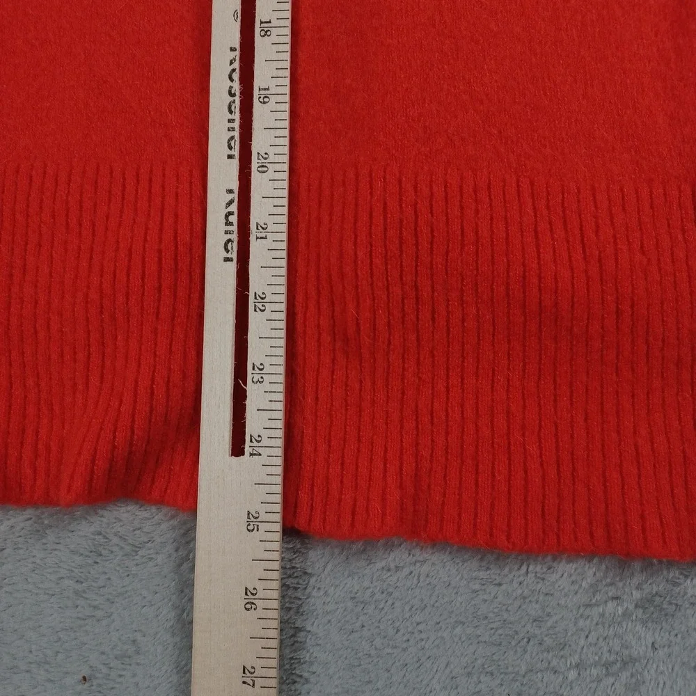 J Crew Sweater‎ Womens Medium Red Turtleneck Wool Blend Pullover Preppy Casual